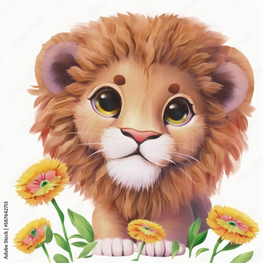 lion cub isolated on white background lion cub isolated on white background