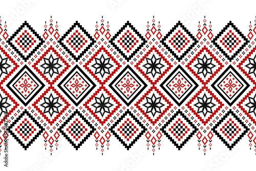 Cross stitch colorful geometric traditional ethnic pattern Ikat seamless pattern abstract design for fabric print cloth dress carpet curtains and sarong Aztec African Indian Indonesian 