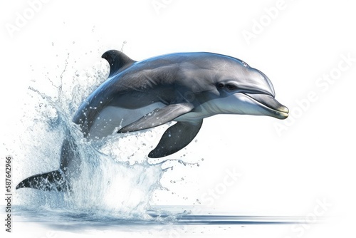 Photo dolphin jumping out of water