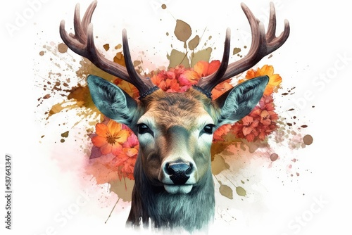 red deer head Fototapet