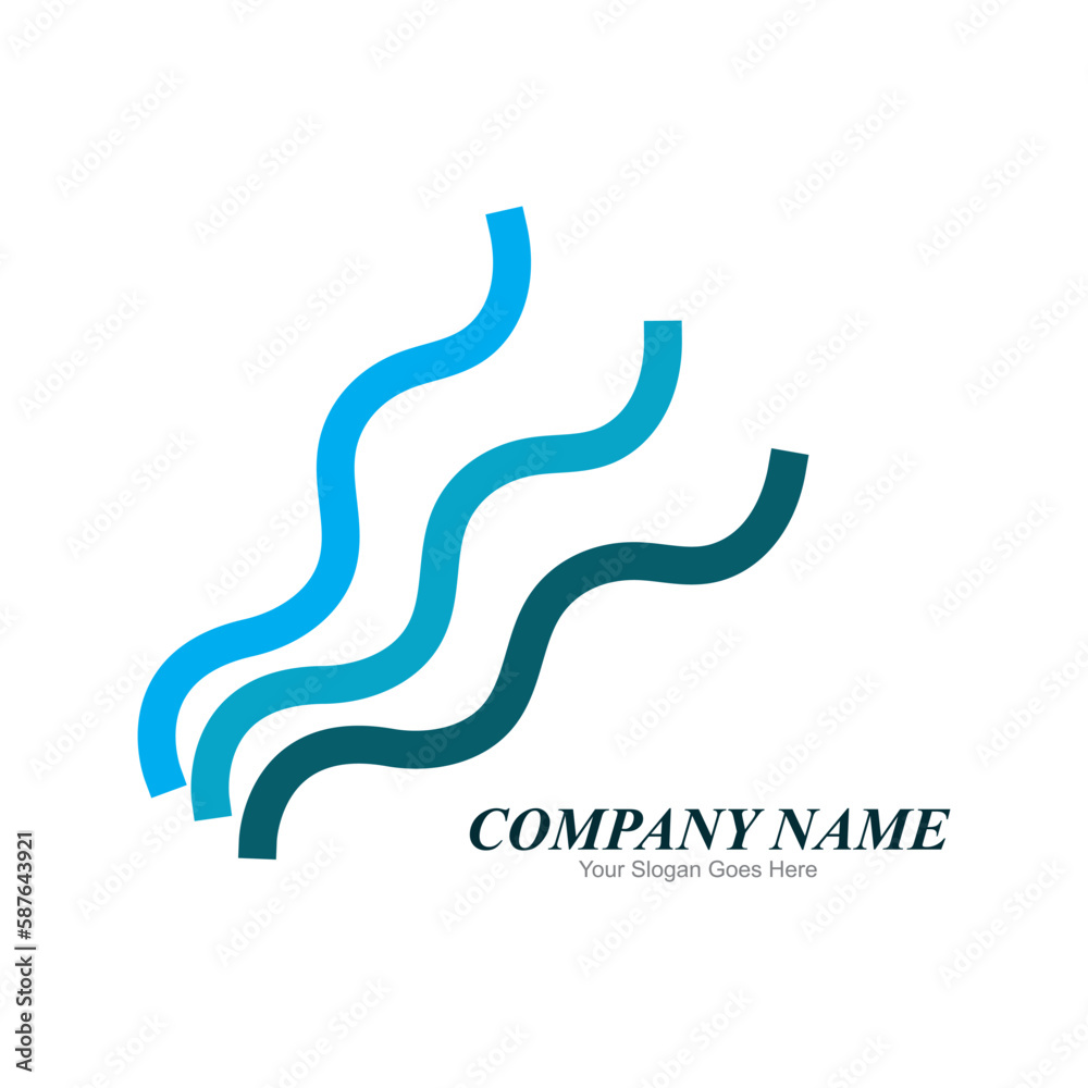 Obraz premium Waves - Vector logo design, editable file in eps.10 easy to use.