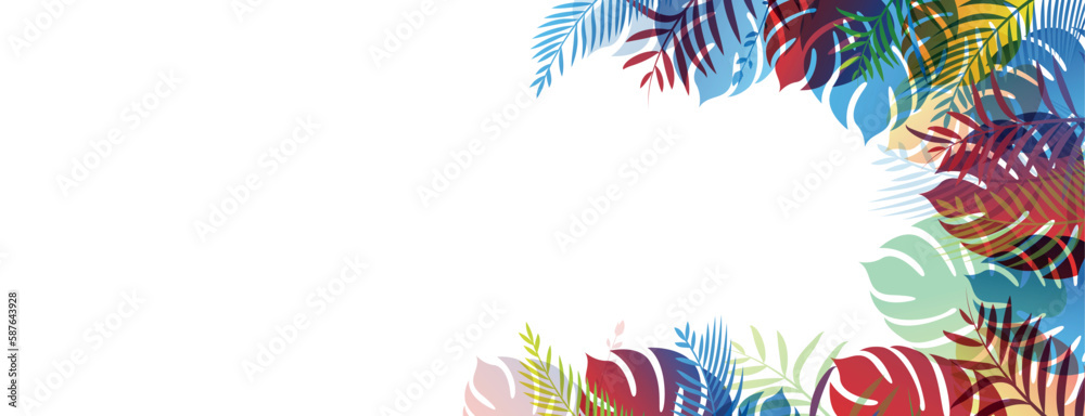 Obraz premium sfondo, piante, vegetazione tropicale lussureggiante, 