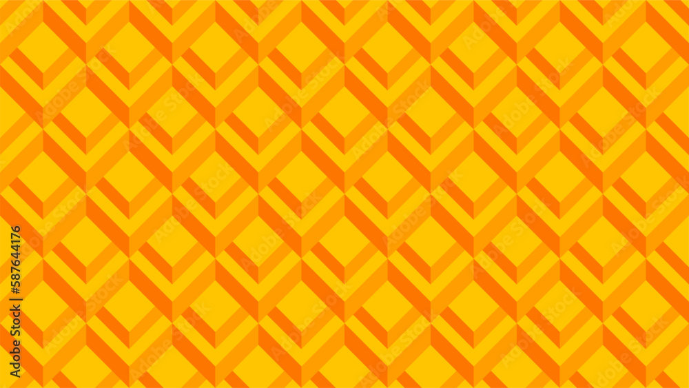 Pattern of 3d optical illusion. Pattern of illusion block. Vector illustration of 3d orange square. Geometric illusive for design graphic, background, wallpaper, layout or art Pattern of 3d optical illusion. Pattern of illusion block. Vector illustration of 3d orange square. Geometric illusive for design graphic, background, wallpaper, layout or art