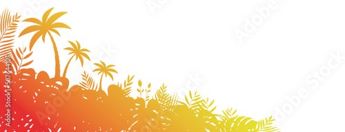 sfondo, piante, vegetazione tropicale lussureggiante, 