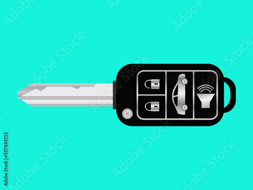 Car key vector on background