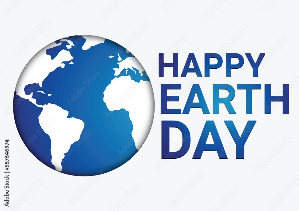 Happy Earth Day. Vector illustration on white background. Flat design. Happy Earth Day. Vector illustration on white background. Flat design.