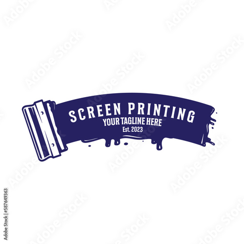 logo screen printing vector illustration
