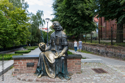 Olsztyn, Poland - August 2019, 25 -Statue of Nicolaus Copernicus in Olsztyn