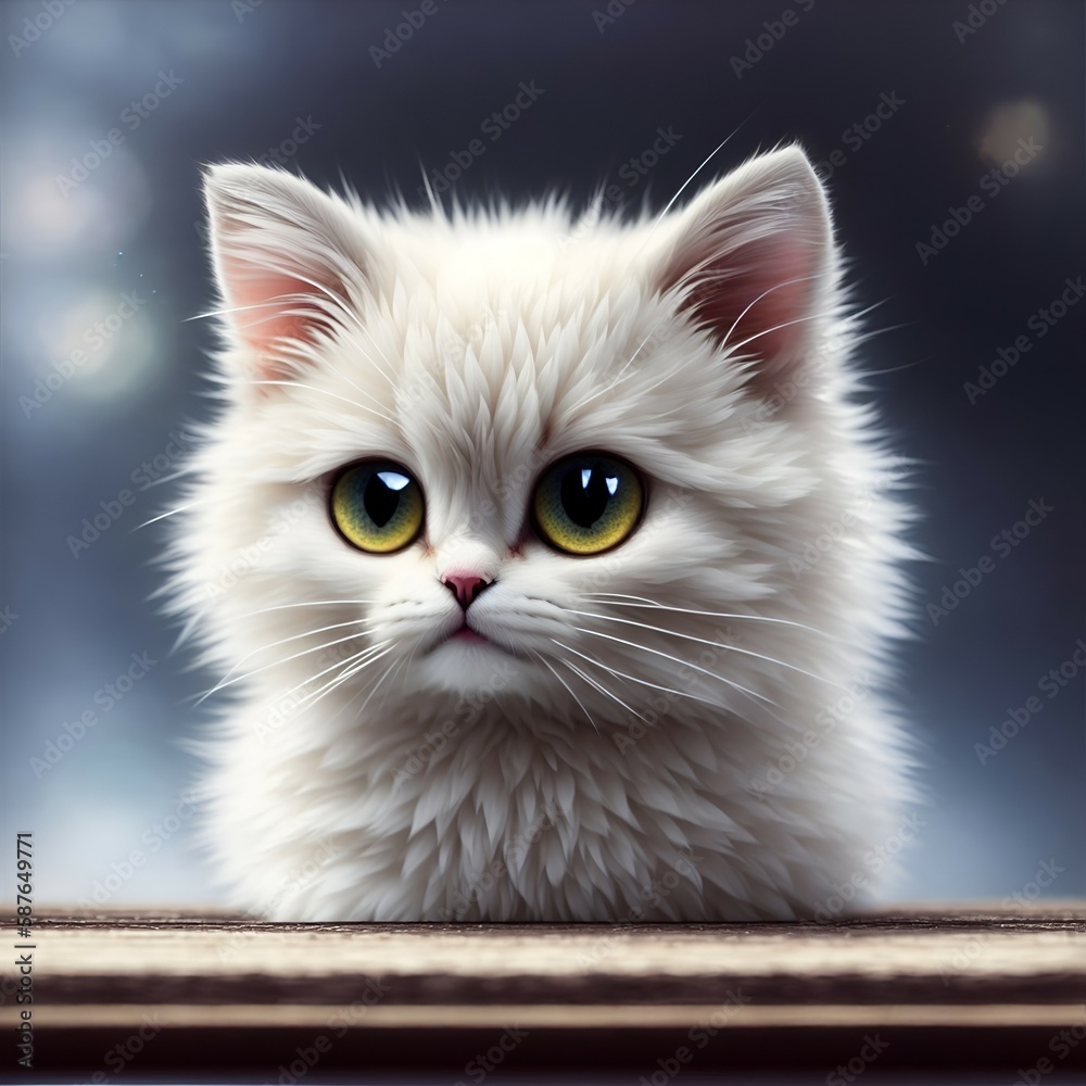 A Cute Fluffy Little Kitten. Created using generative AI