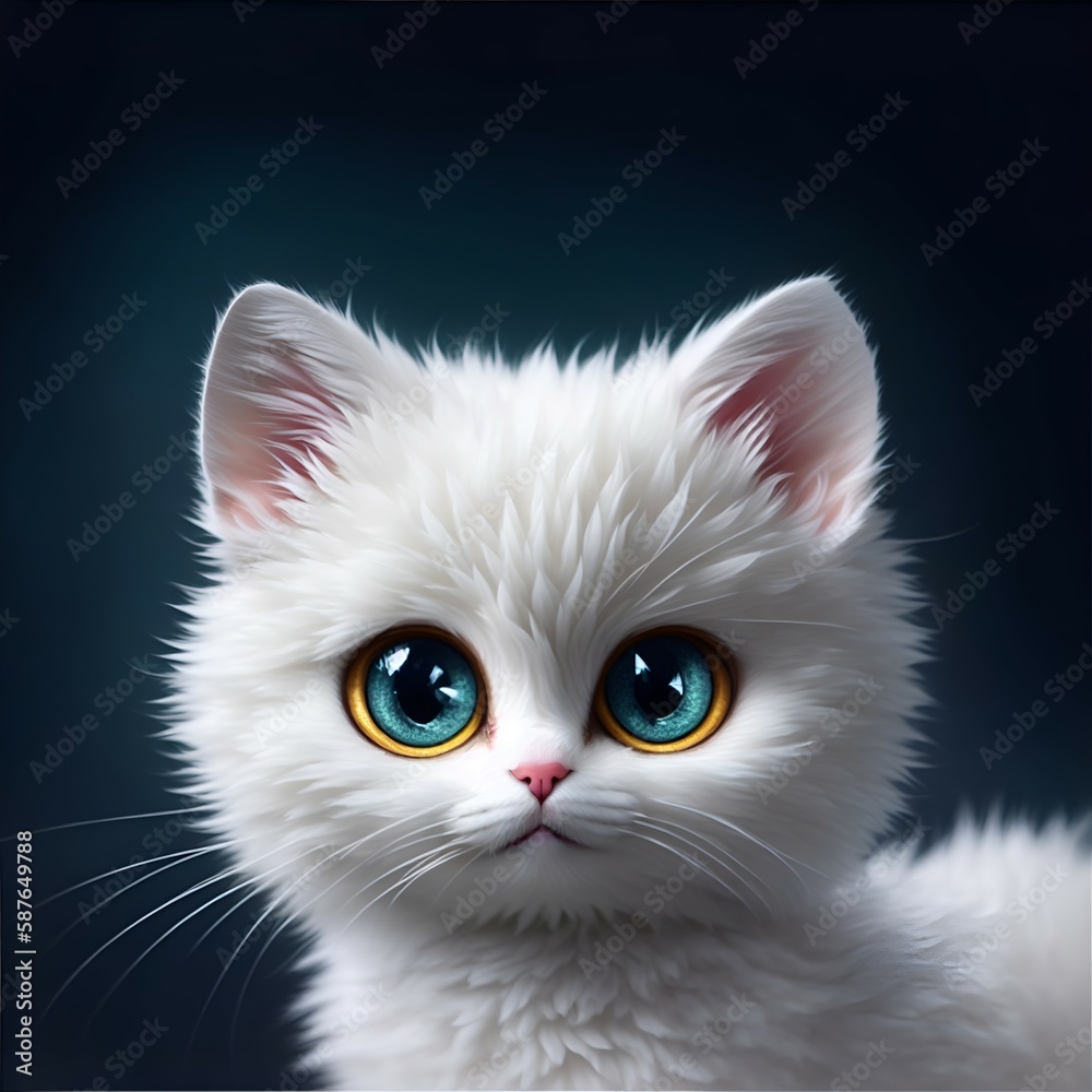 A Cute Fluffy Kitten. Created using generative AI