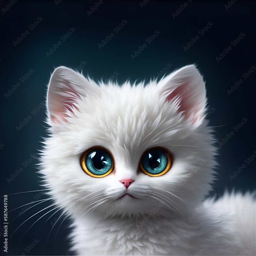A Cute Fluffy Kitten. Created using generative AI A Cute Fluffy Kitten. Created using generative AI