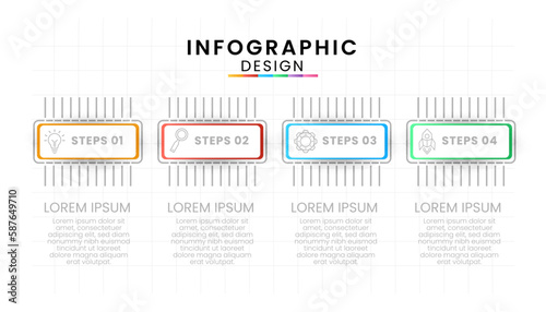 Business data process chart concept. Infographic icons designed for modern background