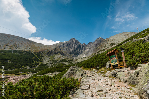 Beautiful landscape of High Tatras with Lomnicky Peak (Lomnicky stit ) and Kezmarsky Peak, Slovakia
