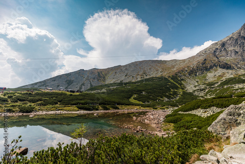 Clean turquoise water of Skalnate Pleso (Skalnate Lake) in High Tatras, Slovakia