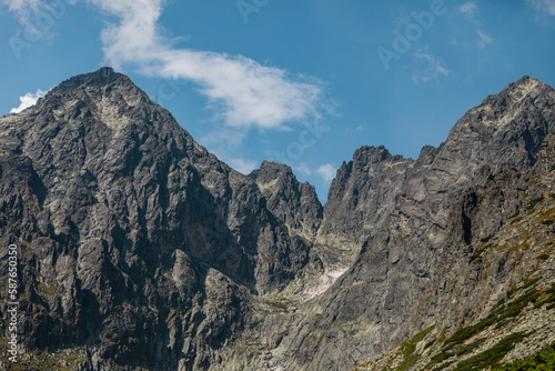 Rocky south face of Lomnicky Peak  Lomnicky stit   in High Tatras  Slovakia