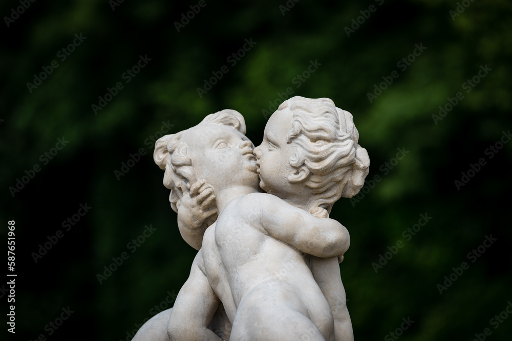 Old statues in Wialanowski Palace, Warsaw, Poland