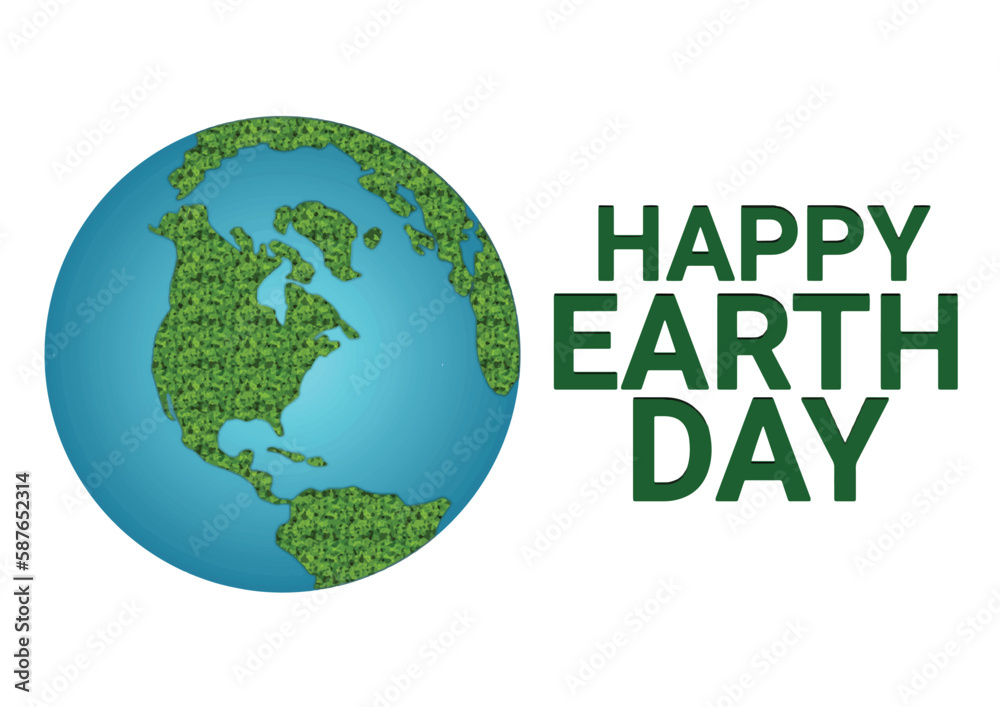 Happy Earth day design over white background, vector illustration.