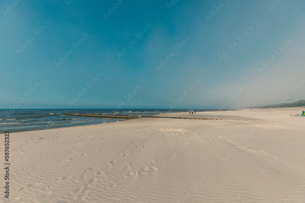 Landscape of beautiful sandy beach at Baltic Sea, Poland Landscape of beautiful sandy beach at Baltic Sea, Poland