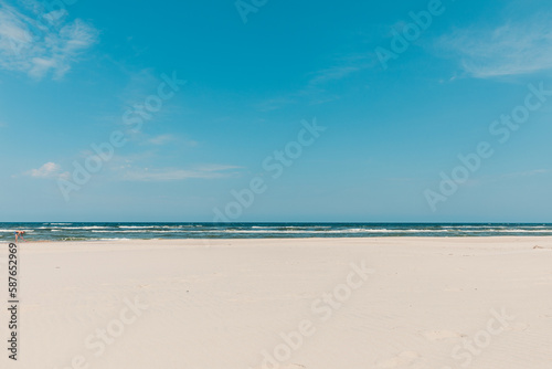 Fototapeta Naklejka Na Ścianę i Meble -  Landscape of beautiful sandy beach at Baltic Sea, Poland