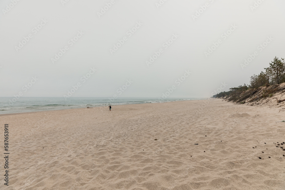 Landscape of beautiful sandy beach at Baltic Sea, Poland Landscape of beautiful sandy beach at Baltic Sea, Poland