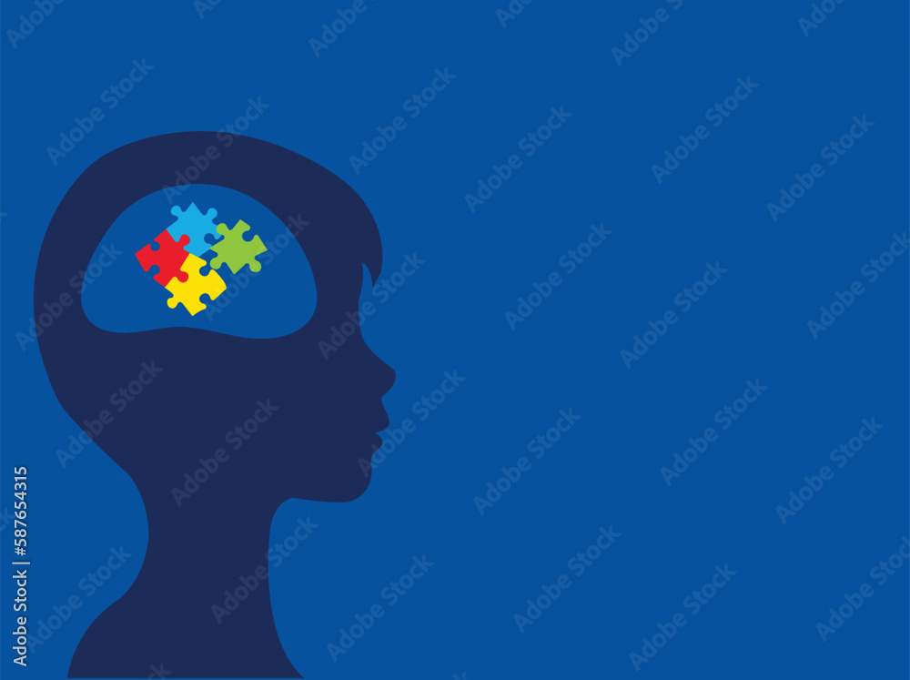 Child autism day concept. The child thinks differently. world autism day Child autism day concept. The child thinks differently. world autism day