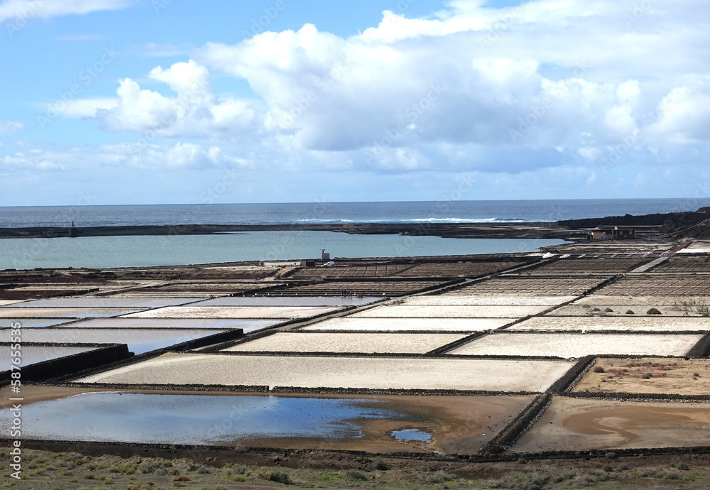 Salt fields production in Lanzarote