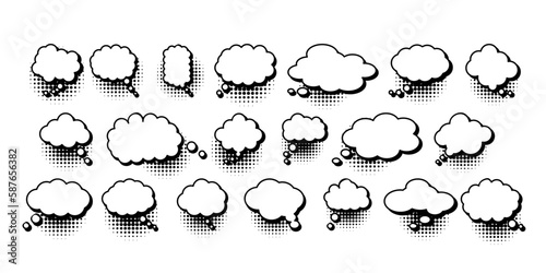 Thinking bubble vector set collection graphic clipart design