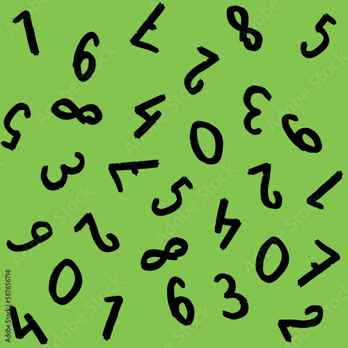 template with the image of keyboard symbols. a set of numbers. Surface template. pea background. Square image.