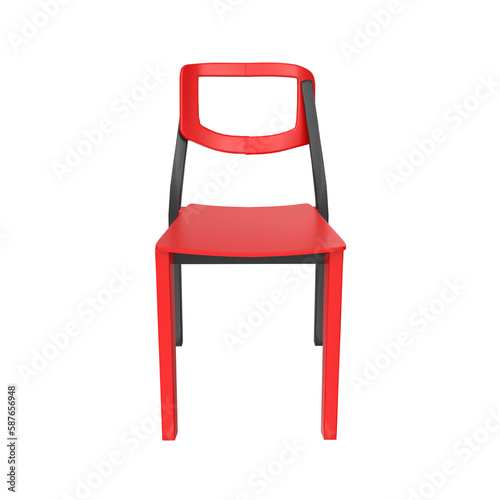 Red chair isolated on transparent