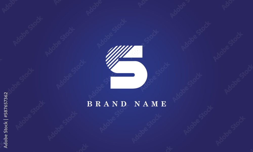 S letter set monogram logo lines abstract art modern alphabet numbers ...