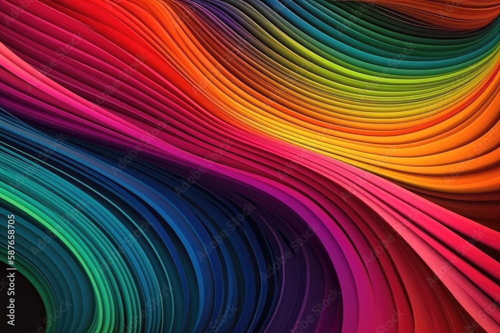 Fototapeta premium colorful abstract background with flowing lines. Generative AI