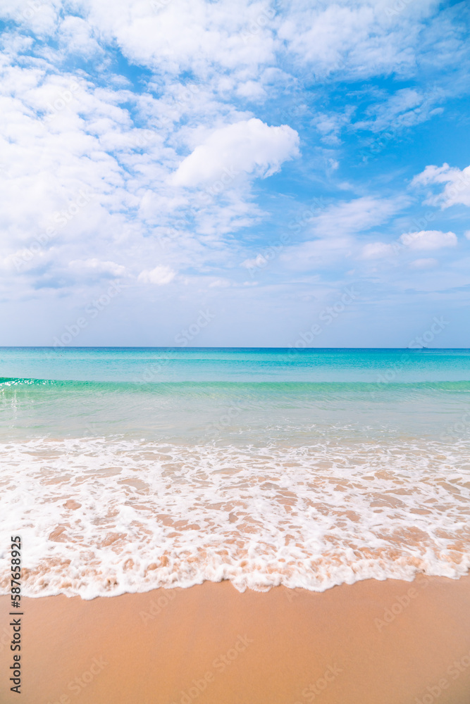 Beach sea in sunny at summer time Beach sea. without tourism Beach sea in sunny at summer time Beach sea. without tourism