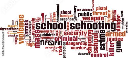 School schooting word cloud concept. Collage made of words about school schooting. Vector illustration 