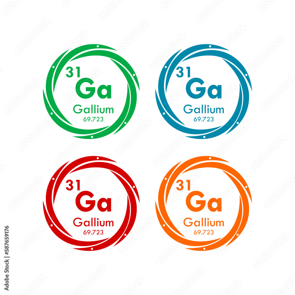 gallium icon set. vector template illustration for web design gallium icon set. vector template illustration for web design