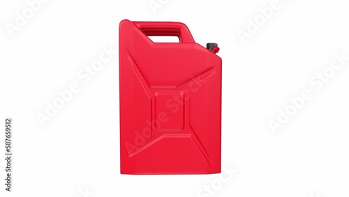 red fuel jerrycan isolated on background