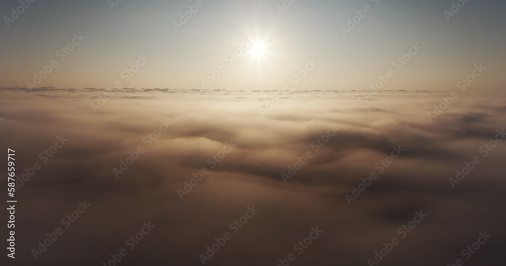 Fototapeta premium sunset on the sky over cloud texture