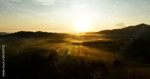 sunset over the mountains