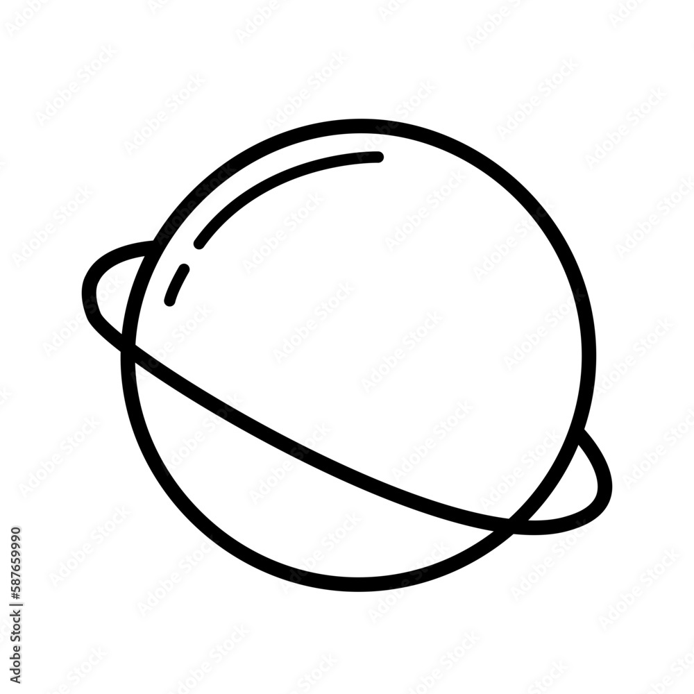 Minimalist black planet icon on transparent background Minimalist black planet icon on transparent background