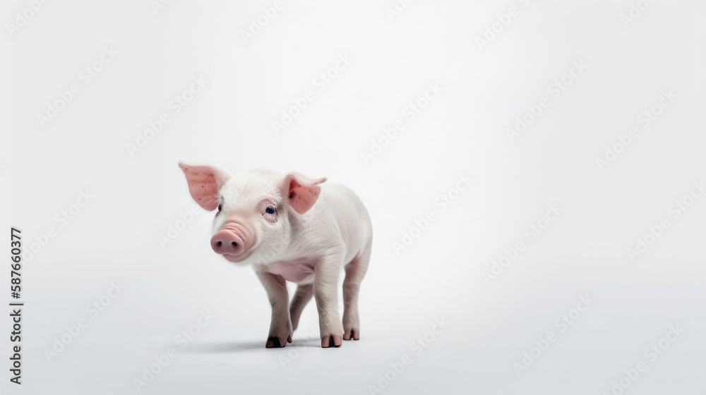 animal on the white Background pig generative ai animal on the white Background pig generative ai