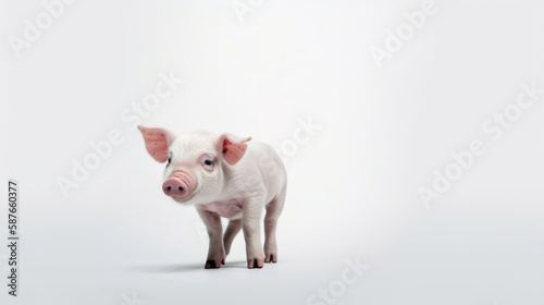 animal on the white Background pig generative ai