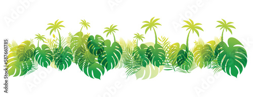 sfondo, piante, vegetazione tropicale lussureggiante,