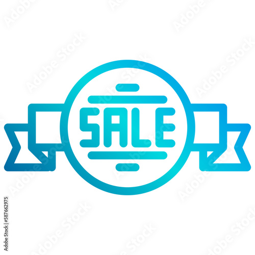 Sale gradient line icon photo