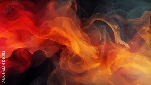 Wallpaper fire lames smoke vibrant modern