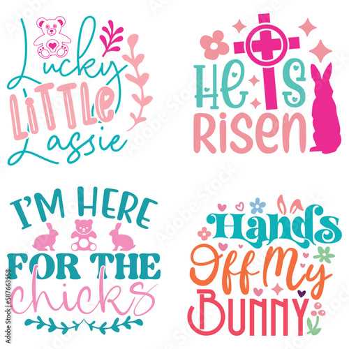Easter T-shirt And SVG Design Bundle. Easter SVG Bundle for Cricut and Silhouette Crafters. Easter quotes eps files  Easter Vector EPS Editable File Bundle
