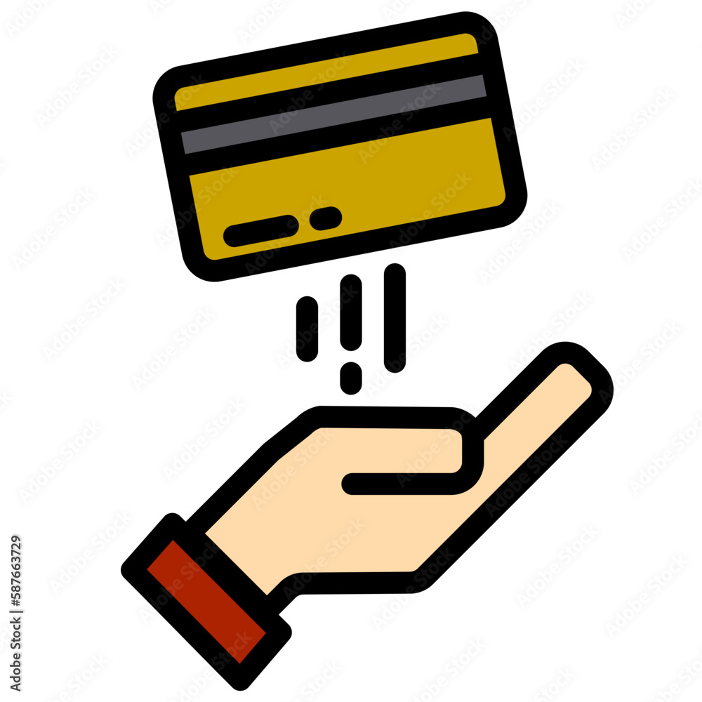 Credit card filled outline icon Credit card filled outline icon