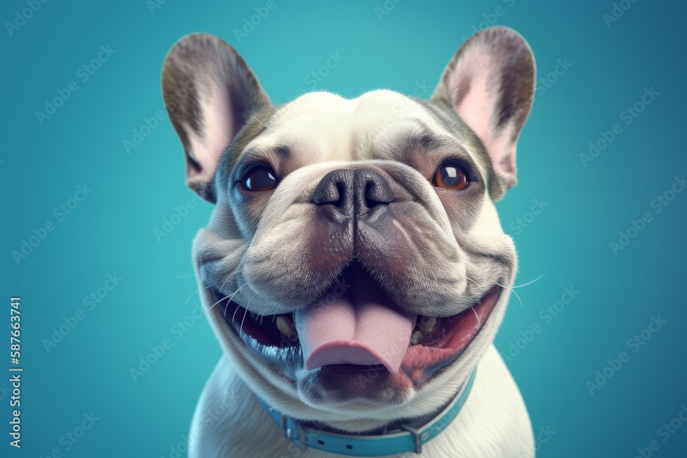 Smiling dog with teeth. Generate Ai