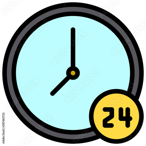 24 hours filled outline icon