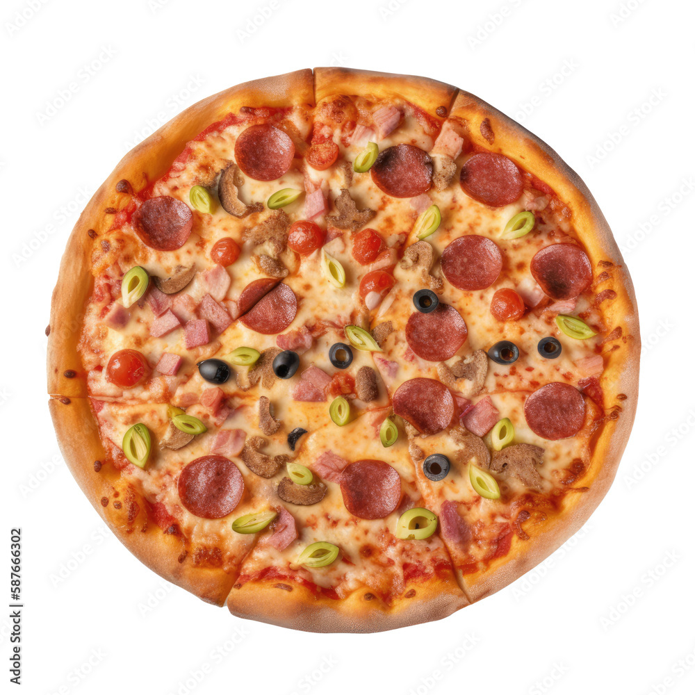 Nice Composition Photography of Pizza on a Transparent Background - Generative AI