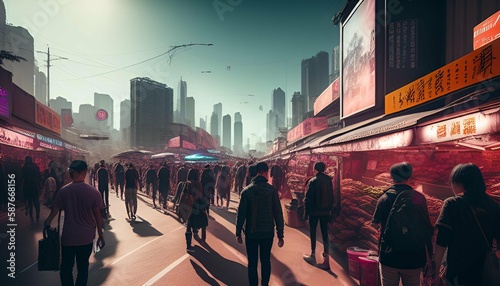 The future. Cyberpunk, overpopulation, metropolitan city-life in an urban world.
