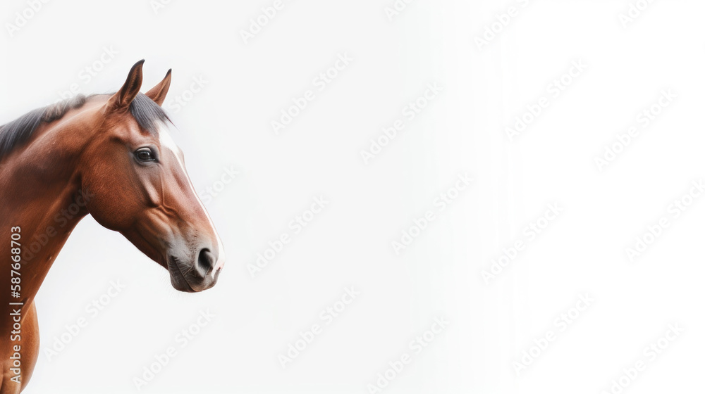 animal on the white Background ginger horse generative ai animal on the white Background ginger horse generative ai